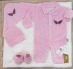 طقم ولادة 4 قطع فرو جناح بناتى