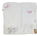 طقم ولادة 4 قطع فرو جناح بناتى