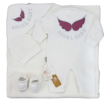 طقم ولادة 4 قطع فرو جناح بناتى