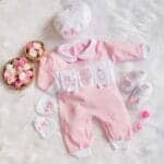 طقم السبوع و الولادة 4 قطع قطن ببرونة