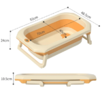 بانيو سيليكون قابل للطى بمقياس حرارة بمخدة مبطنه