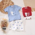 طقم شورت مطرز وجه دبدوب