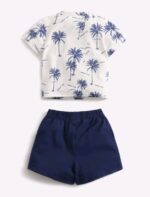 طقم أطفال نص كم نخلة ازرق شى ان