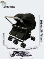 عربية اطفال التوائم استرولر Umbrella Twins