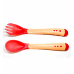 طقم ملعقة وشوكة للأطفال بتغيير اللون – Safari Baby