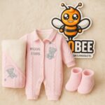 طقم 4 قطع جكار مبطن فرو شكل دبدوب بناتى