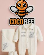 طقم 4 قطع جكار مبطن فرو شكل دبدوب