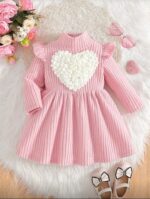 فستان بناتي كشمير شتوي قلب من شى ان