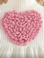 فستان بناتي ابيض شتوي قلب من شى ان