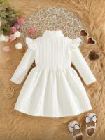 فستان بناتي ابيض شتوي قلب من شى ان