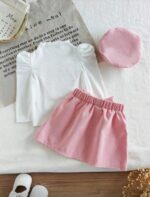 طقم بناتي شتوي أنيق قلب بارز شى ان