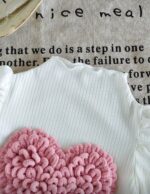 طقم بناتي شتوي أنيق قلب بارز شى ان