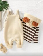 طقم سالوبيت أطفال شتوي بتصميم دب شى ان