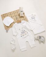 طقم 4 قطع قطن شكل دب اولادى