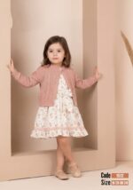 فستان بناتي أنيق مع كارديجان