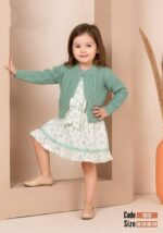 فستان بناتي أنيق مع كارديجان