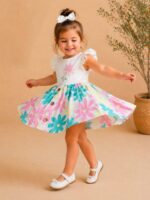 فستان بناتي صيفي مزهر