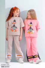 طقم بناتي كاجوال بشخصيات كرتونية