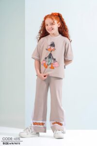 طقم بناتي كاجوال بشخصيات كرتونية