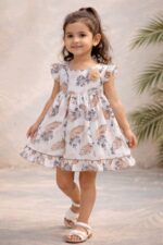 فستان بناتي صيفي بتصميم أنيق وناعم