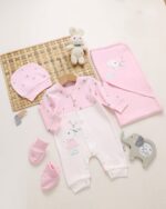 طقم4قطع قطن شكل ورد بناتى