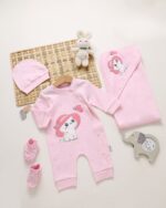 طقم4قطع قطن شكل قطه بناتى