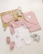 طقم4قطع قطن شكل ورد بناتى