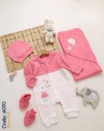 طقم4قطع قطن شكل ورد بناتى